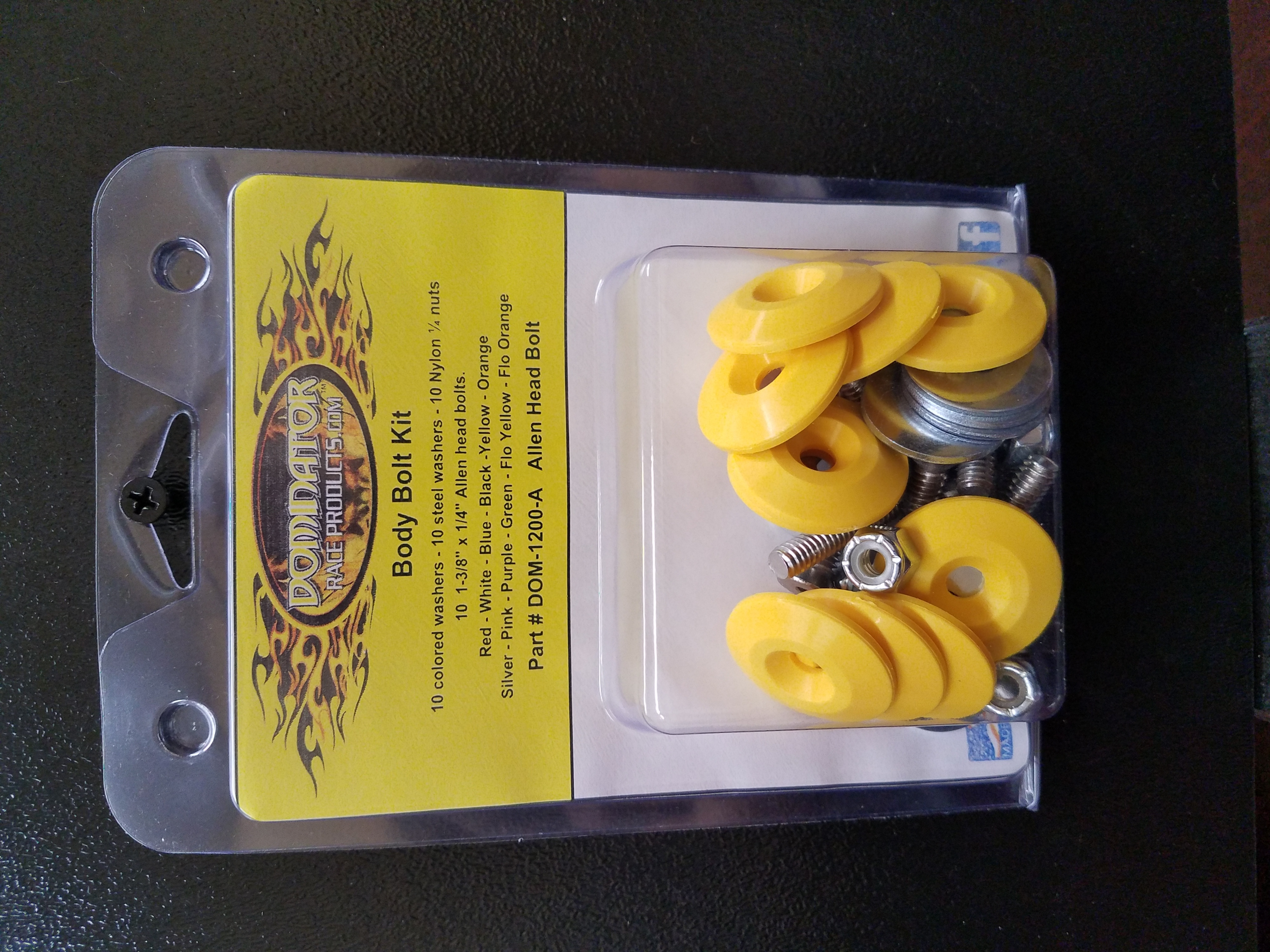 Dominator Racing 1200-A-YE - Body Bolt Kit Yellow Allen Head