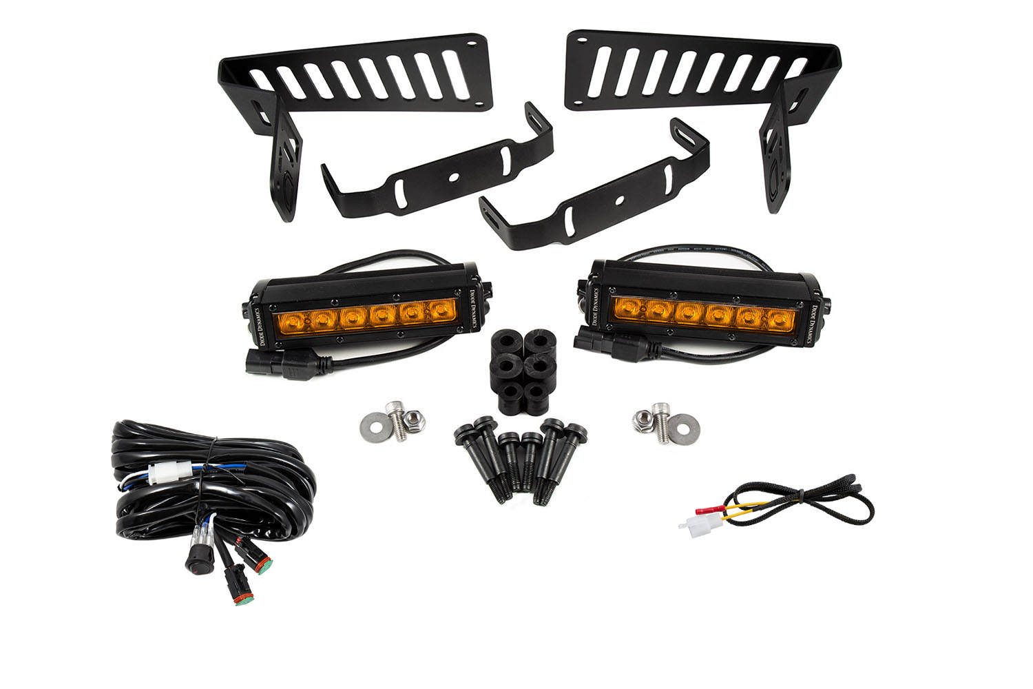 Diode Dynamics DD6094 - SS6 Cowl LED Bracket Kit for 2018-2021 Jeep JL Wrangler/Gladiator, Amber Driving Diode Dynamics DD6094 - SS6 Cowl LED Bracket Kit for 2018-2021 Jeep JL Wrangler/Gladiator, Amber Driving