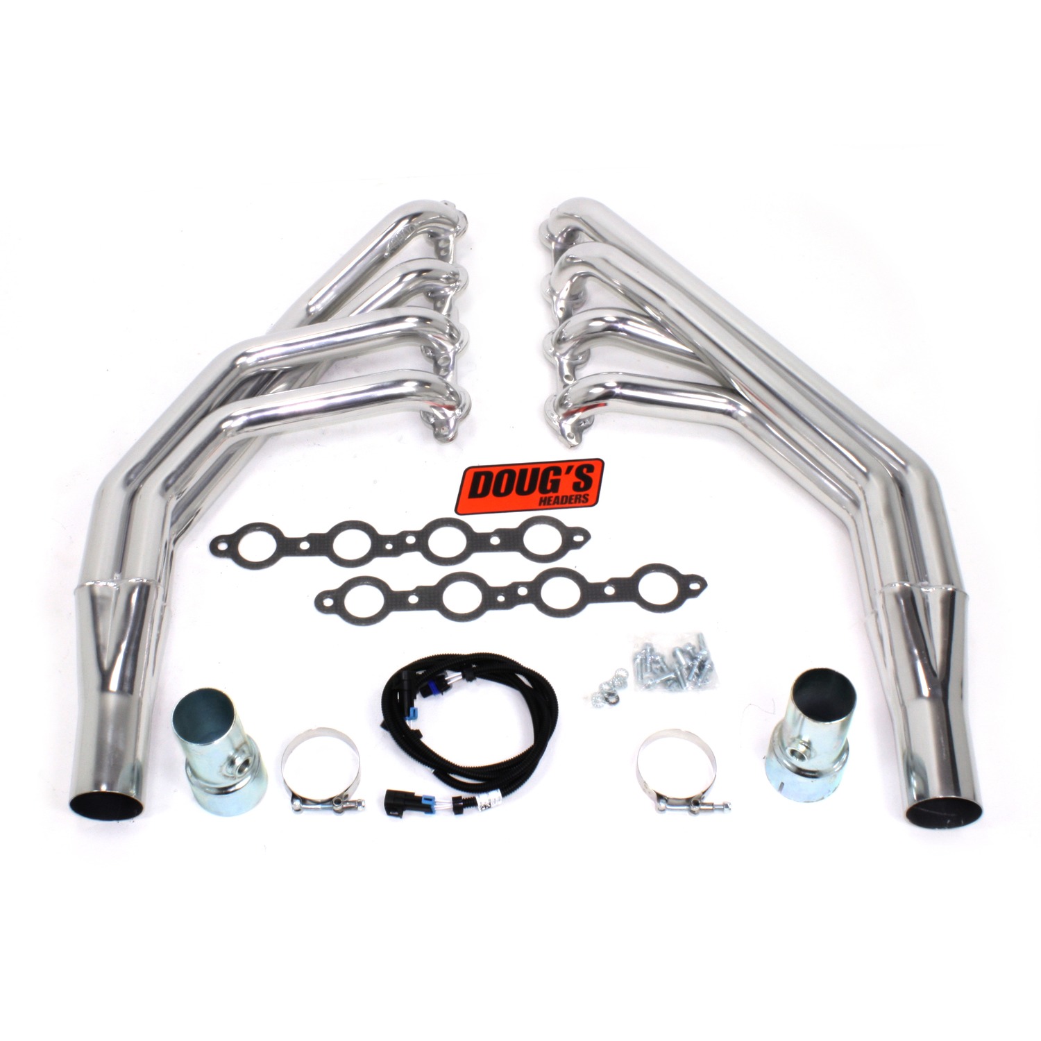 Doug's Headers D3352 - Doug's Long Tube Header 70-74 GM F Body 4.8-6.2L LS Engine Swap 1 7/8" Primary 3" Collector Silver Ceramic Coated