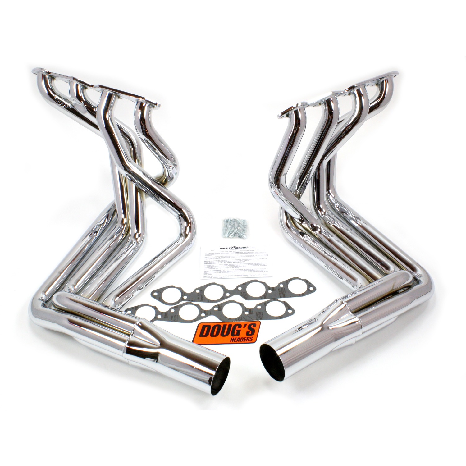 Doug's Headers D381-C - 2 1/8" 4-Tube Full Length Header Chevrolet Corvette Big Block Chevrolet 63-82 Sidemount Chrome
