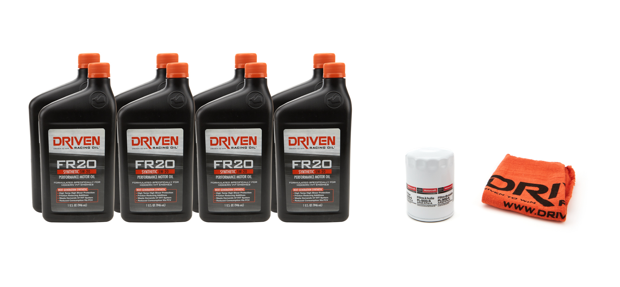 Driven Racing Oil 20821K - 5w20 Oil Change Kit 11- 15 Mustang GT 5.0L 8Qt Driven Racing Oil 20821K - 5w20 Oil Change Kit 11- 15 Mustang GT 5.0L 8Qt