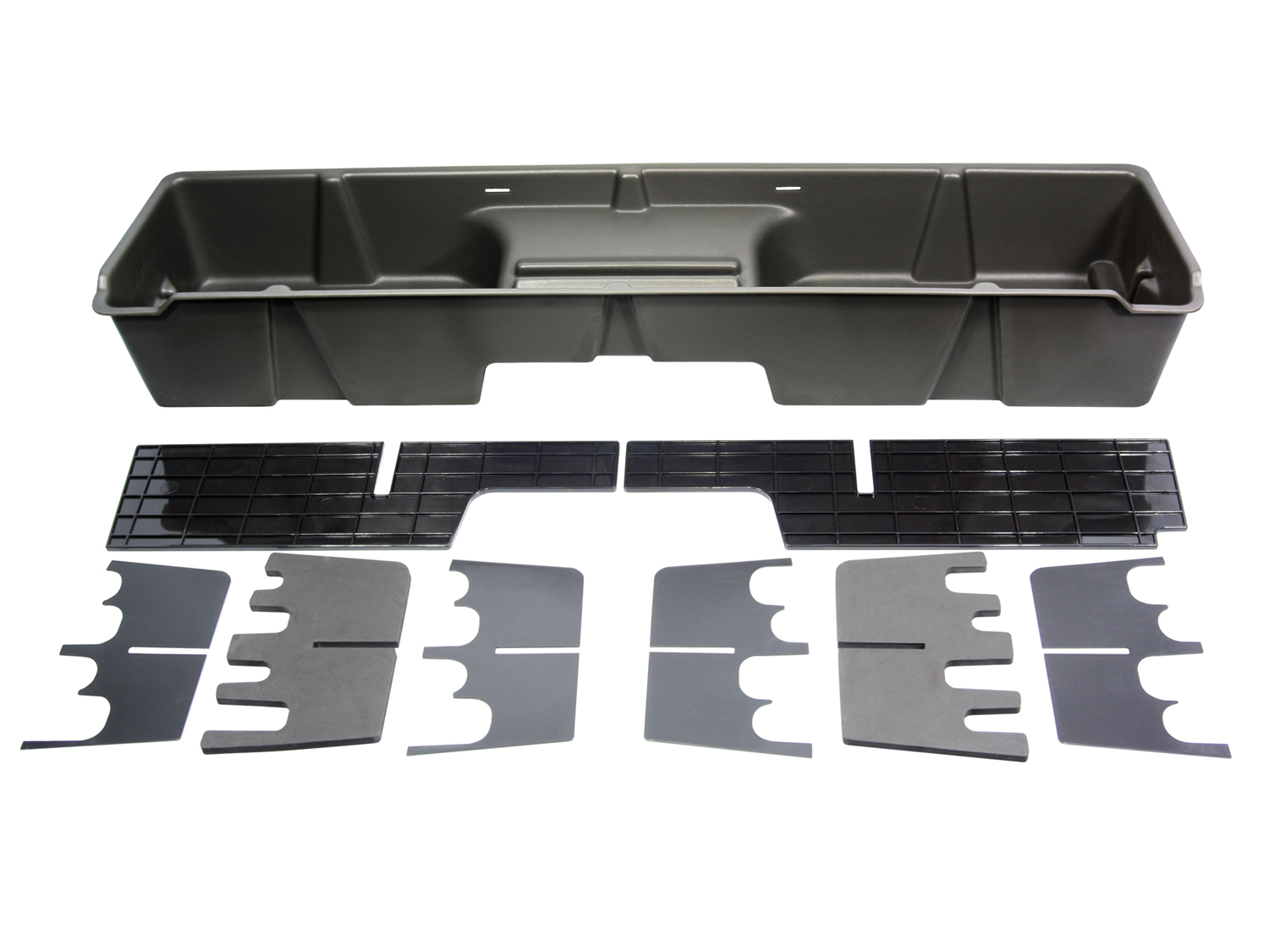 DU-HA 10001 - DÜHA Under Seat Storage fits 99-07 Chevy Silverado/GMC Sierra 1500 2500 3500 Extended Cab Classic - Heavy-Duty Back Seat Organizer - Dark Gray
