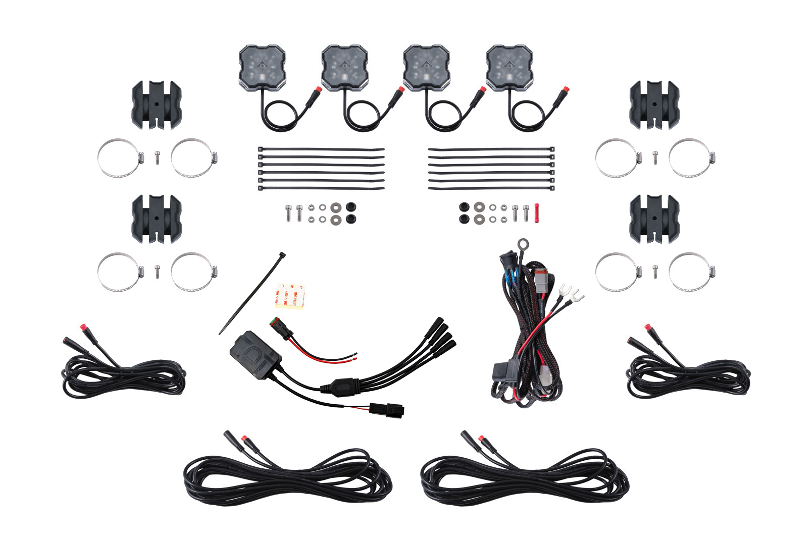 Diode Dynamics DD7751 - Stage Series SXS Rock Light Installer Kit, RGBW M8 (4-pack)