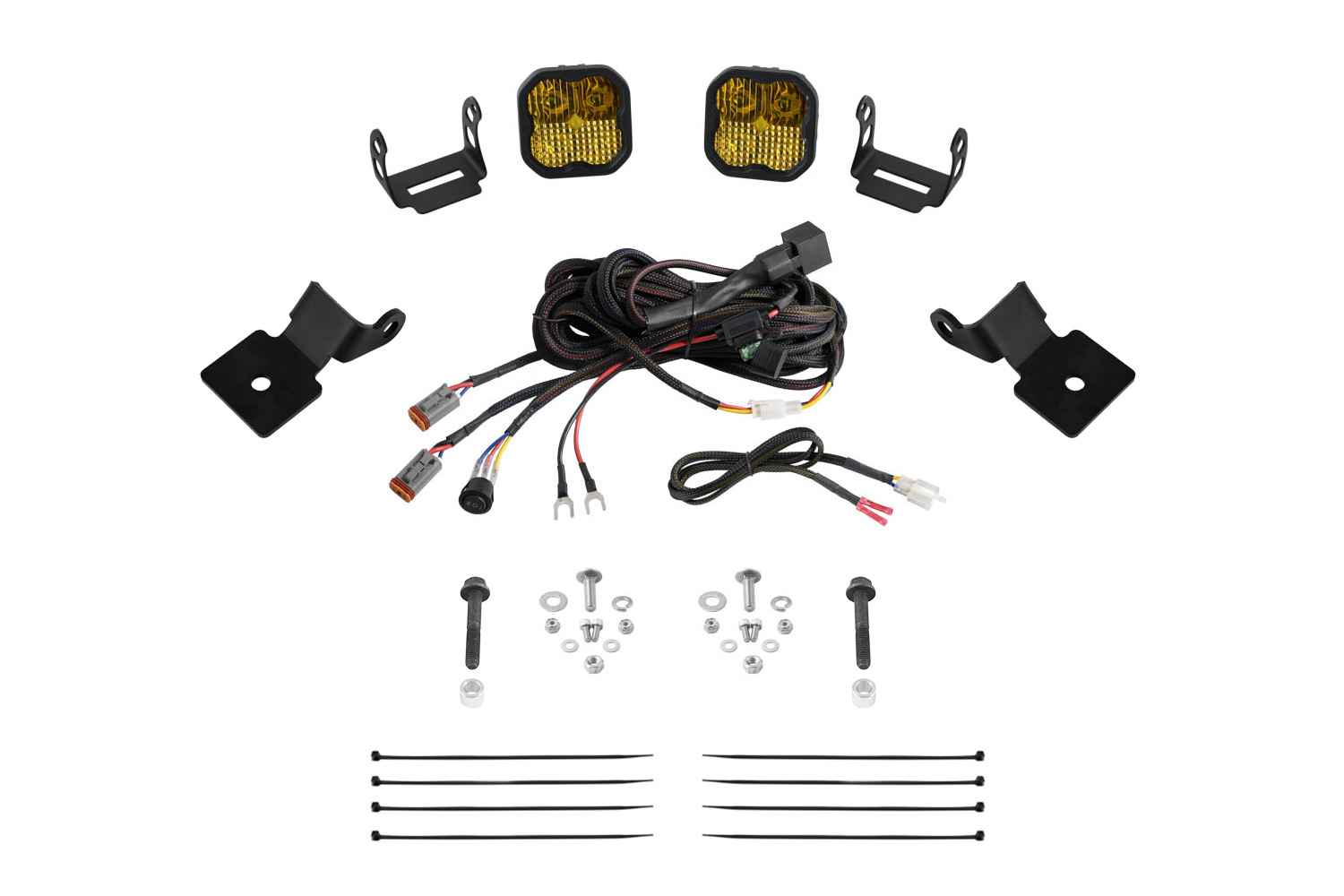 Diode Dynamics DD7849 - Stage Series SS3 A-Pillar Pod Kit for 2014-2018 Polaris RZR XP, Pro Yellow Combo