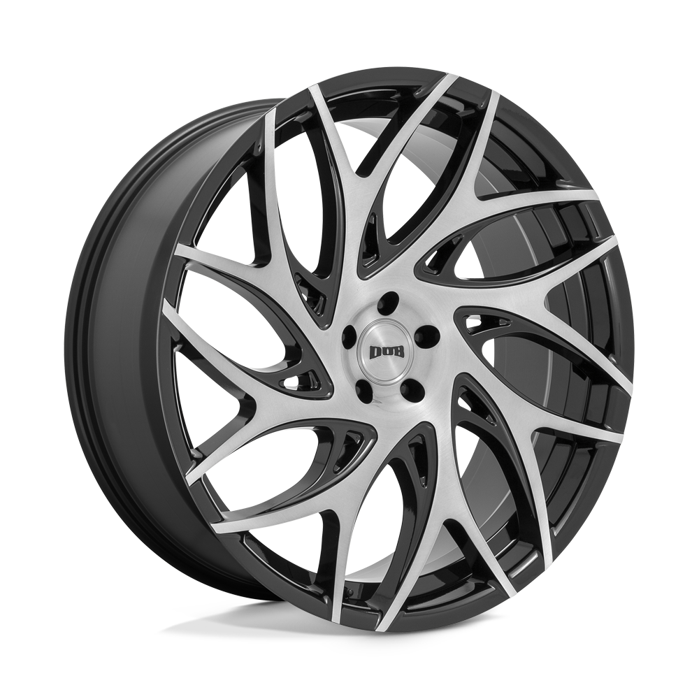 Dub S2602400B4+25 - S260 G.O.A.T. 24X10 Brushed Face With Gloss Black Dark Tint Spokes