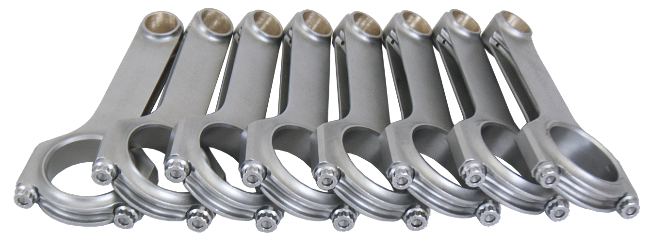 Eagle CRS6200B3DL19 - Chevrolet Small Block H-Beam Connecting Rods w/ ARP L19 Bolts (Set of 8) Eagle CRS6200B3DL19 - Chevrolet Small Block H-Beam Connecting Rods w/ ARP L19 Bolts (Set of 8)