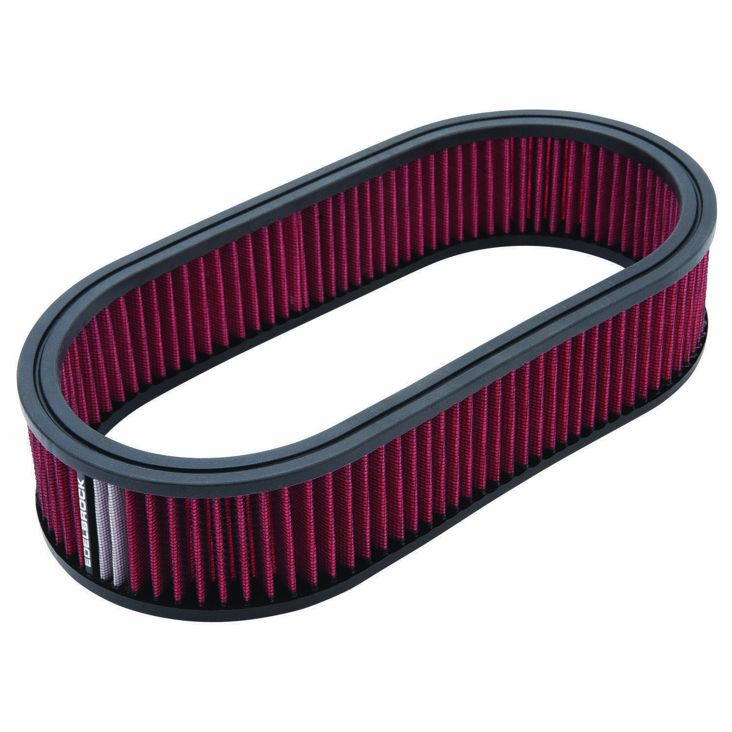Edelbrock 1226 - Air Cleaner Element Oval 2 5In Tall Red w/ White Strip
