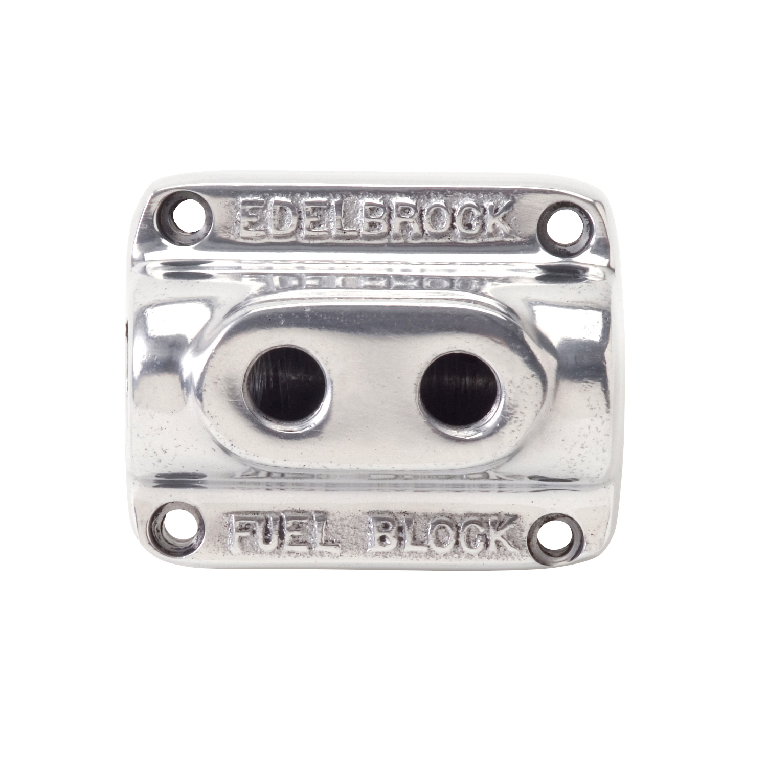 Edelbrock 12801 - Polished Fuel Block Dual Carb