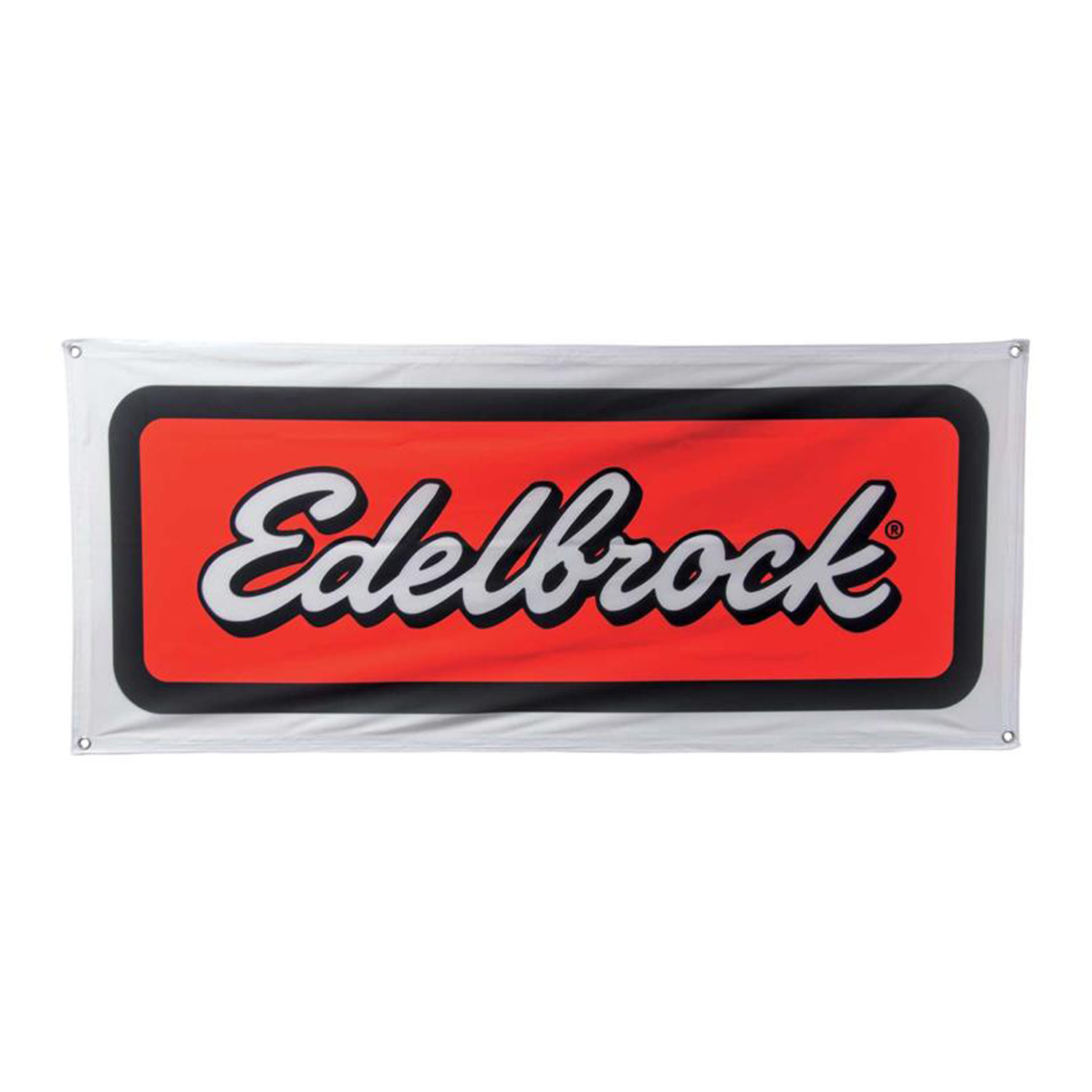 Edelbrock 0371 - Logo Banner # Polyester Material, 26 X 62 Inches With Grommets