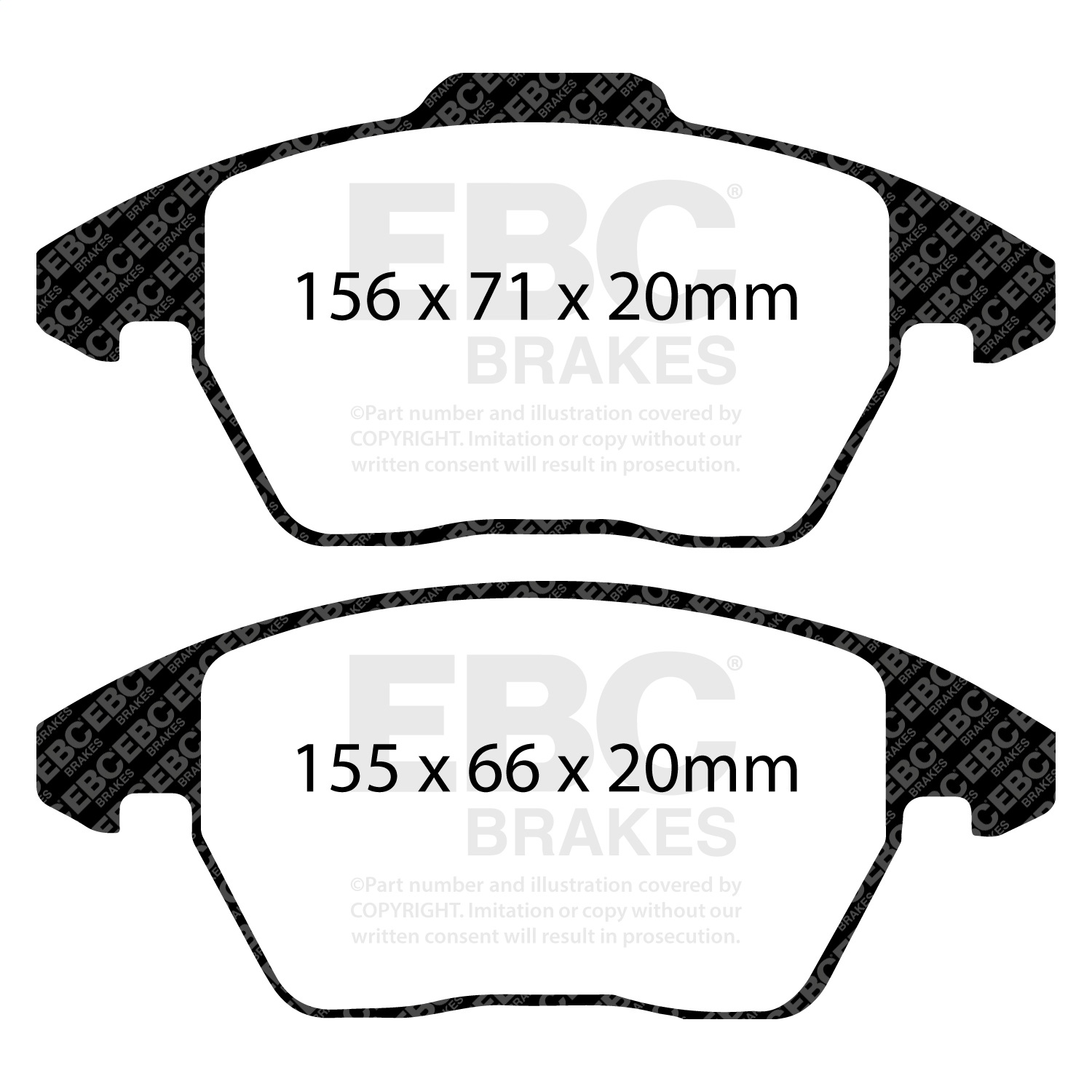 EBC DP21517 - 06-13 Audi A3 2.0 Turbo (Girling rear caliper) Greenstuff Front Brake Pads