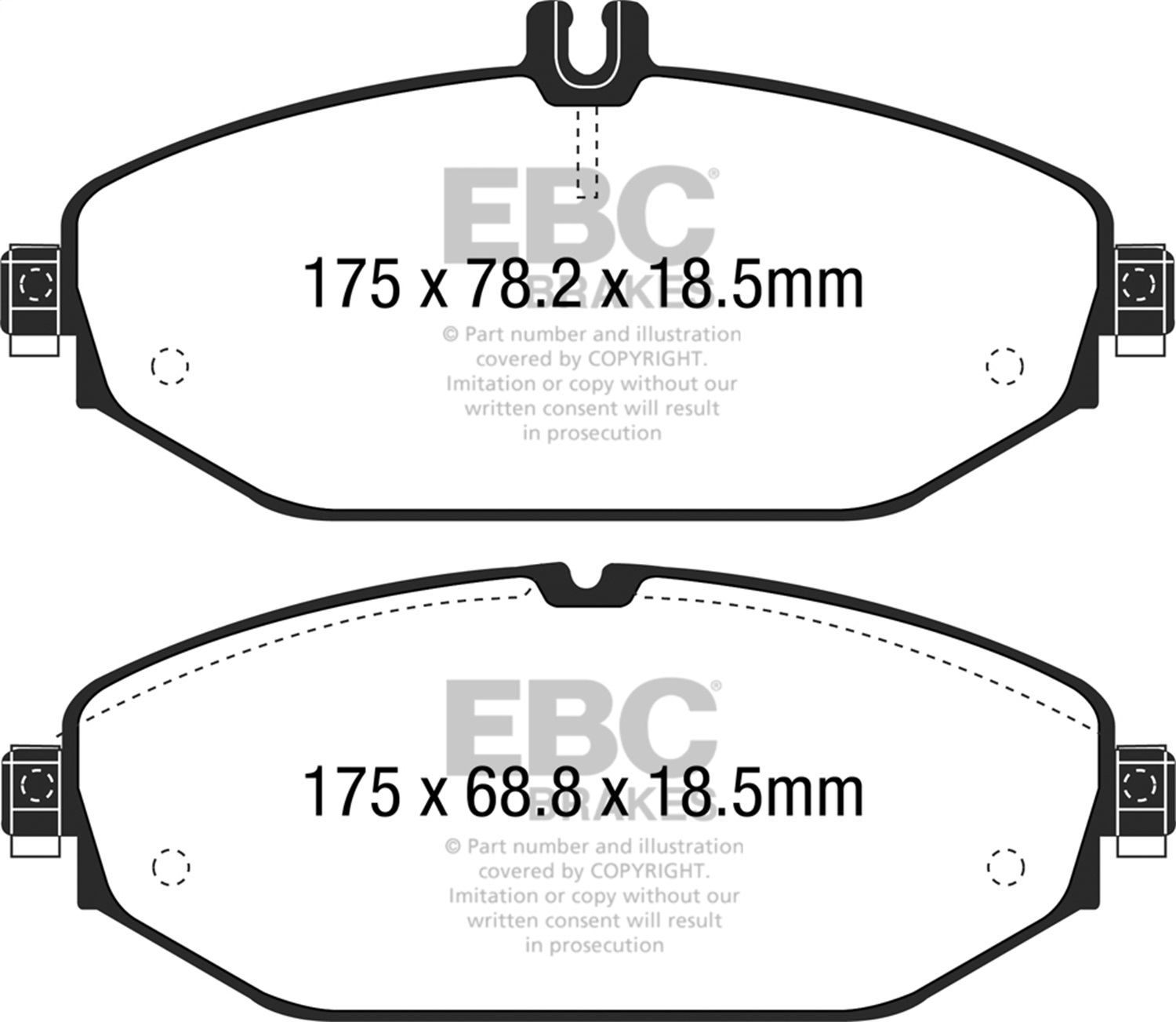 EBC DP22214 - 15+ Mercedes-Benz C300 (W205) 2.0 Turbo Greenstuff Front Brake Pads