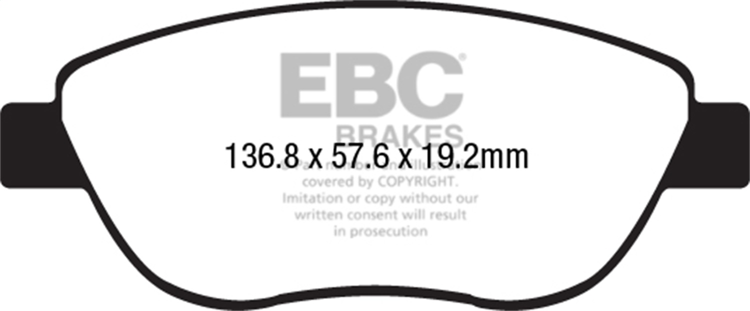 EBC DP22212 - 2014+ Fiat 500 1.4L Turbo Abarth Greenstuff Front Brake Pads