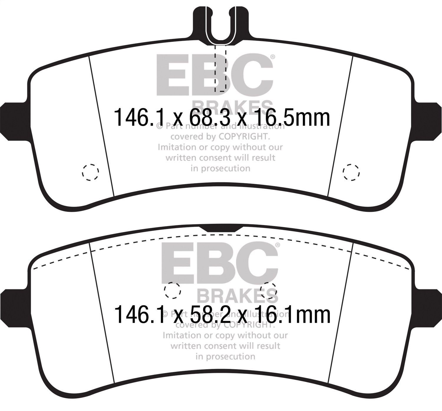 EBC DP32350C - 2015+ Mercedes-Benz C63 S AMG (W205) 4.0L Twin Turbo Redstuff Rear Brake Pads