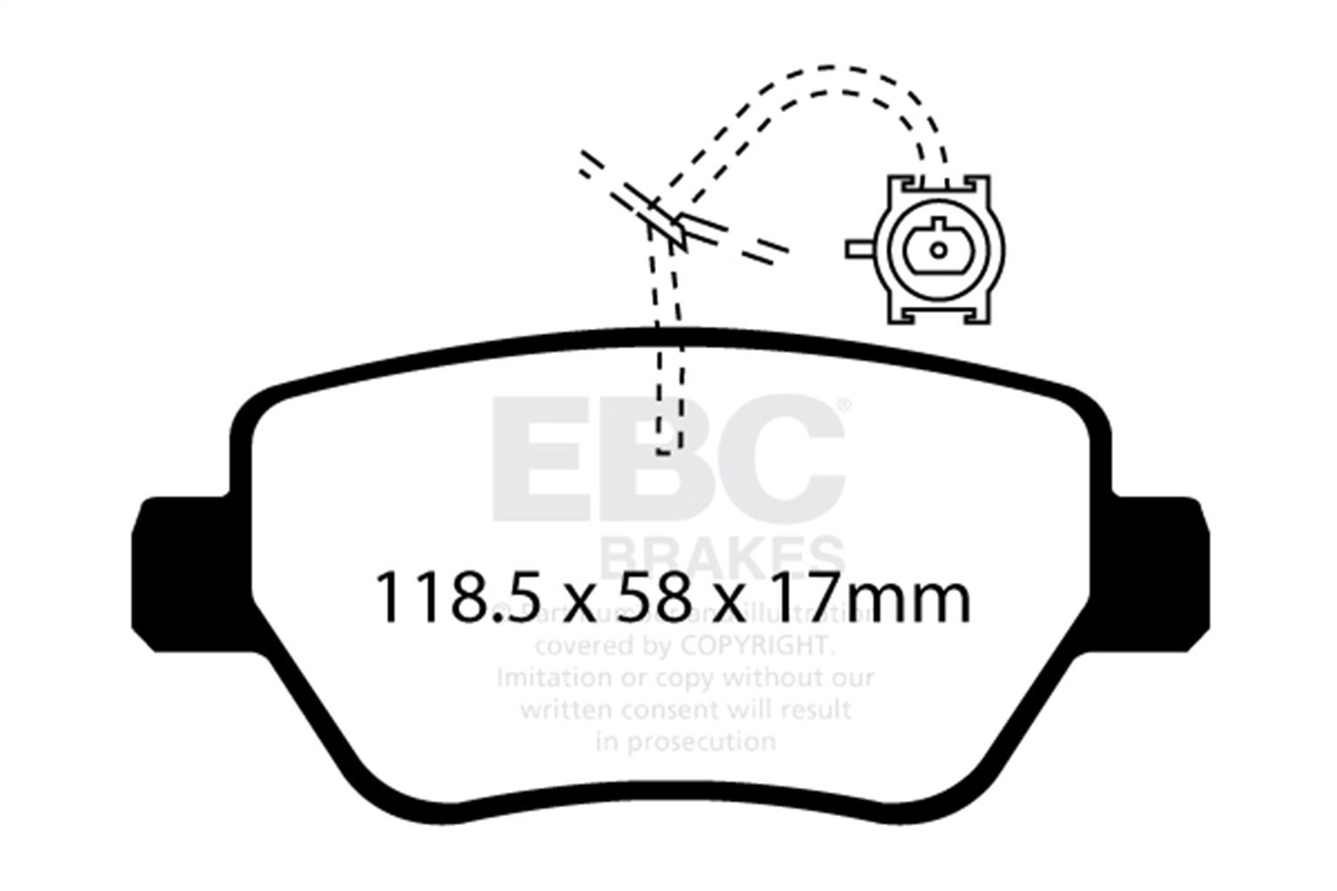 EBC DP32258C - 2014-2016 Maserati Ghibli 3.0L Twin Turbo (330) Redstuff Rear Brake Pads