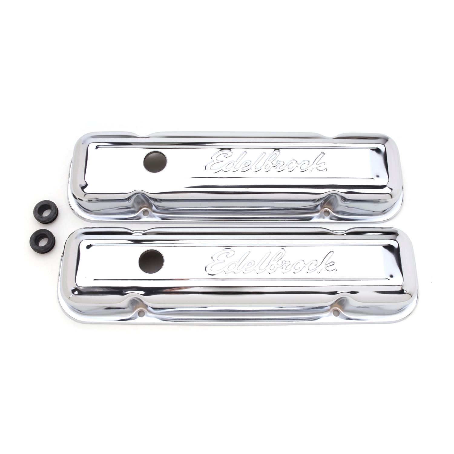 Edelbrock 4456 - Valve Cover Signature Series Pontiac 1962-1979 301-455 CI V8 Low Chrome