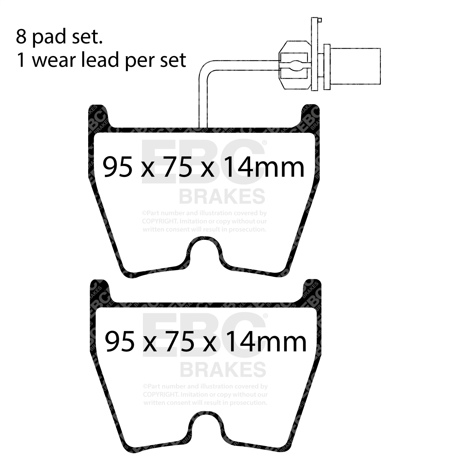 EBC DP41513R - 06-09 Audi RS4 4.2 (Cast Iron Rotors) Yellowstuff Front Brake Pads