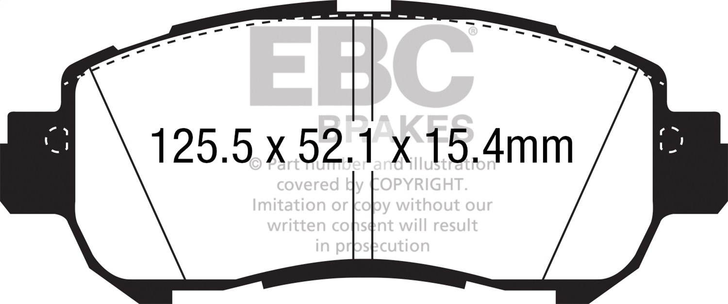 EBC DP42346R - 2018+ Nissan Kicks 1.6L Yellowstuff Front Brake Pads EBC DP42346R - 2018+ Nissan Kicks 1.6L Yellowstuff Front Brake Pads