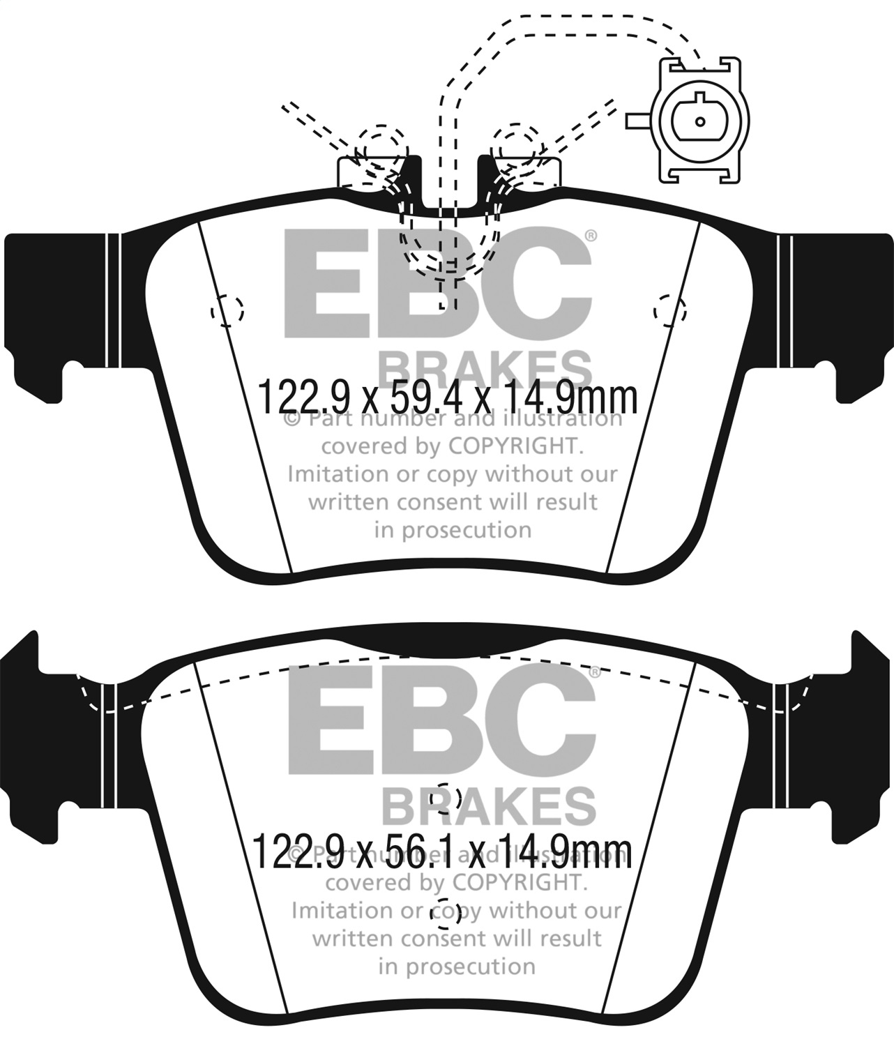 EBC DP42315R - 2017+ Alfa Romeo Giulia 2.0T Yellowstuff Rear Brake Pads EBC DP42315R - 2017+ Alfa Romeo Giulia 2.0T Yellowstuff Rear Brake Pads