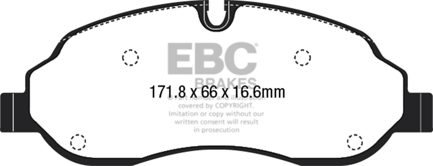 EBC DP42221R - 2015+ Ford Transit 150 SRW Yellowstuff Front Brake Pads EBC DP42221R - 2015+ Ford Transit 150 SRW Yellowstuff Front Brake Pads