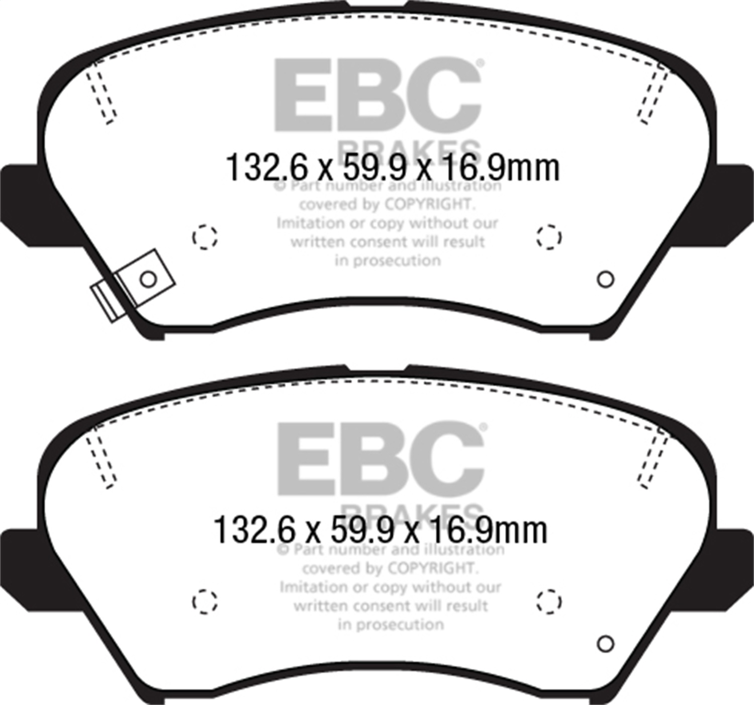 EBC DP42232R - 2017 Hyundai Elantra GT 2.0L Yellowstuff Front Brake Pads