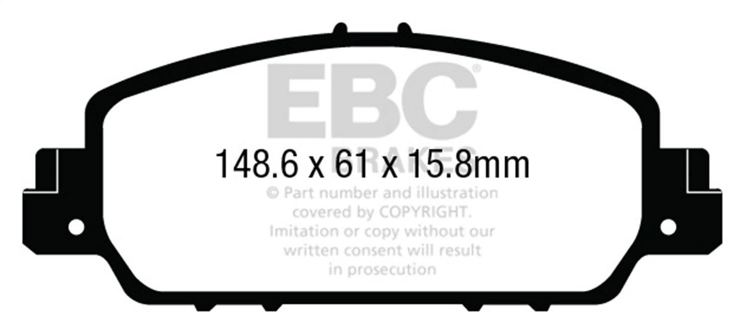 EBC DP43014R - 13+ Honda Accord Coupe 2.4 EX Yellowstuff Front Brake Pads