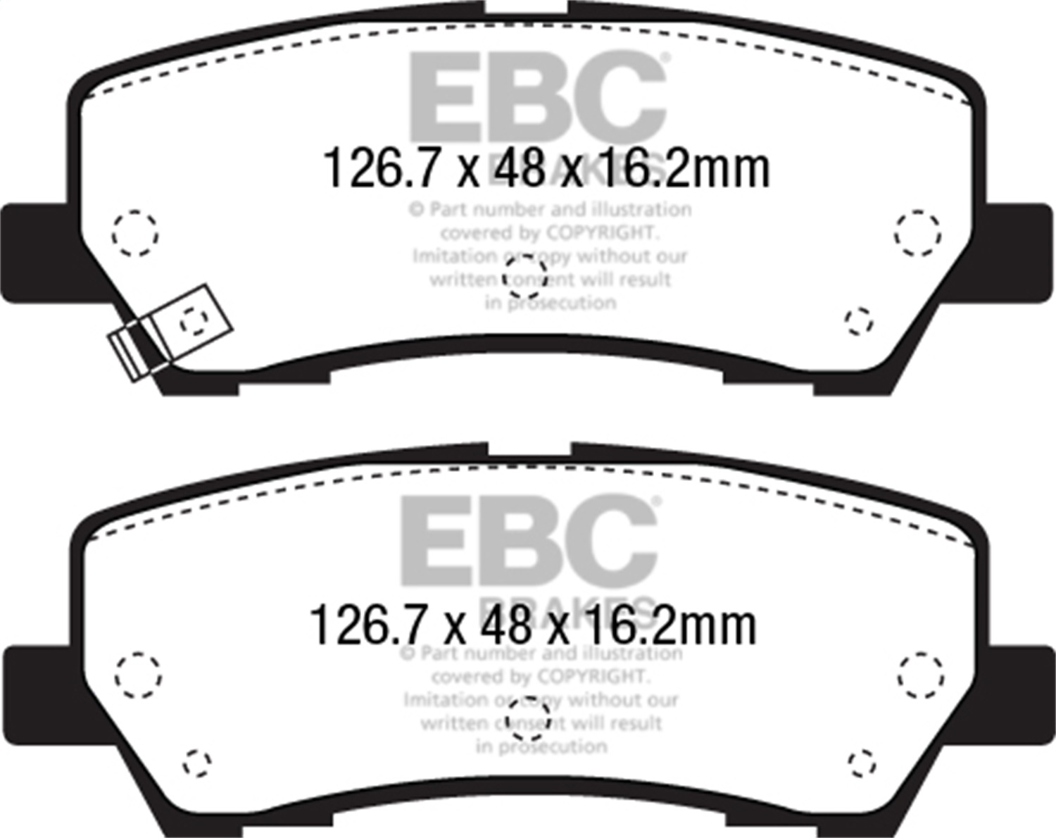 EBC DP53043NDX - 2015+ Ford Mustang 5.0L (w/Performance Package) Bluestuff Rear Brake Pads
