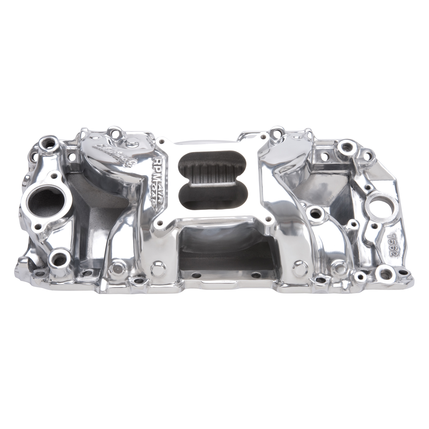 Edelbrock 75621 - Polished B/B Chev Rect Port RPM Air-Gap Manifold