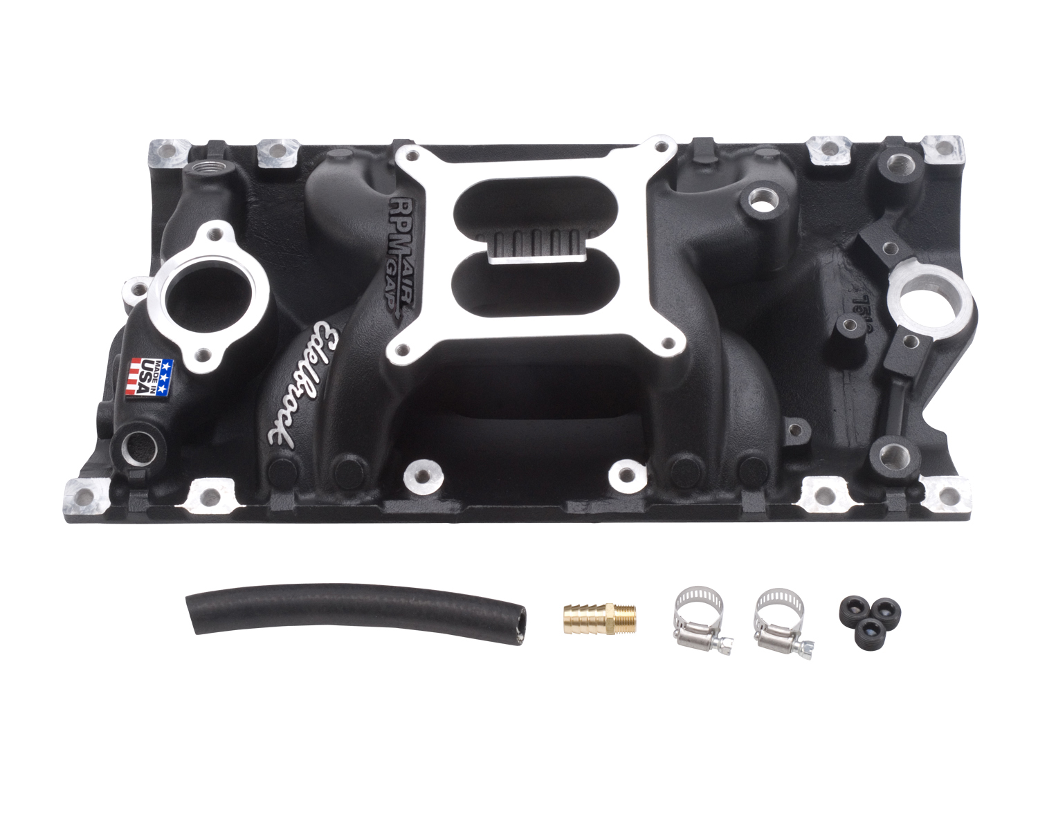 Edelbrock 75163 - Performer RPM Air Gap Vortec Black Edelbrock 75163 - Performer RPM Air Gap Vortec Black