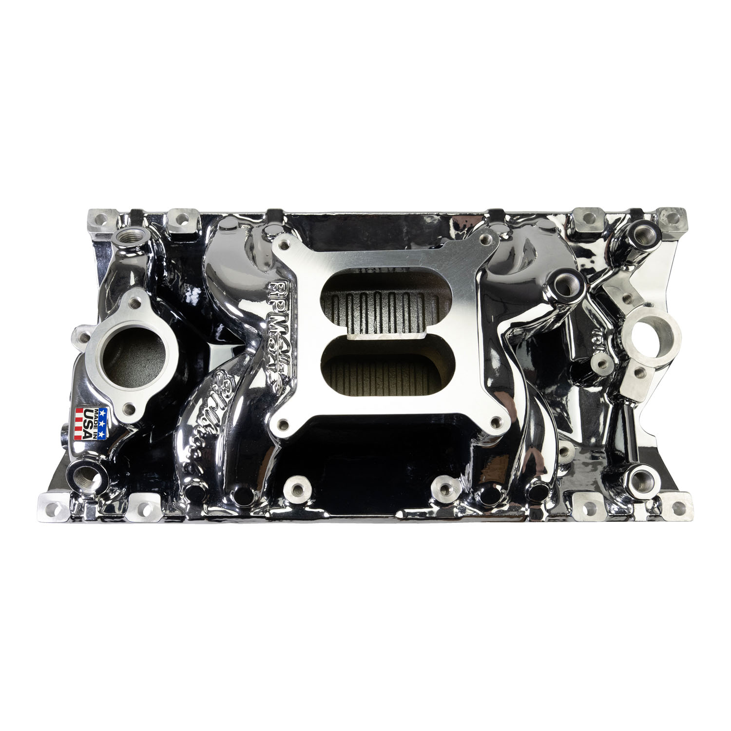 Edelbrock 7516-CP - RPM Air-Gap Manifold for Small-Block Chevy Vortec, Chrome Plasma Edelbrock 7516-CP - RPM Air-Gap Manifold for Small-Block Chevy Vortec, Chrome Plasma