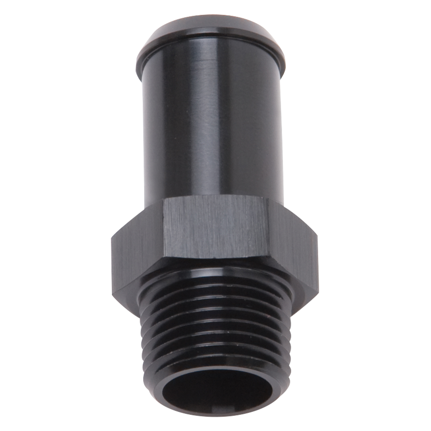 Edelbrock 8187 - Hose End Straight 3/8In NPT to 5/8In Barb Black Anodize Edelbrock 8187 - Hose End Straight 3/8In NPT to 5/8In Barb Black Anodize