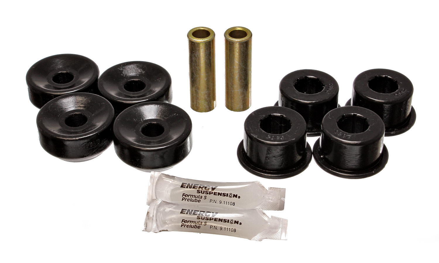 Energy Suspension 16.8108G - 92-01 Prelude Black Rear Shock Upper and Lower Bushing Set