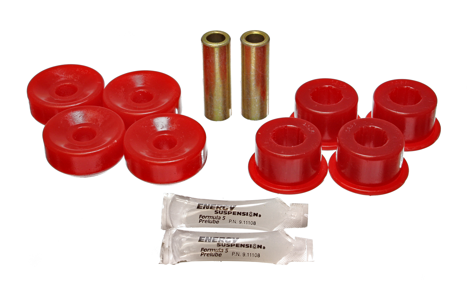 Energy Suspension 16.8108R - 92-01 Prelude Red Rear Shock Upper and Lower Bushing Set