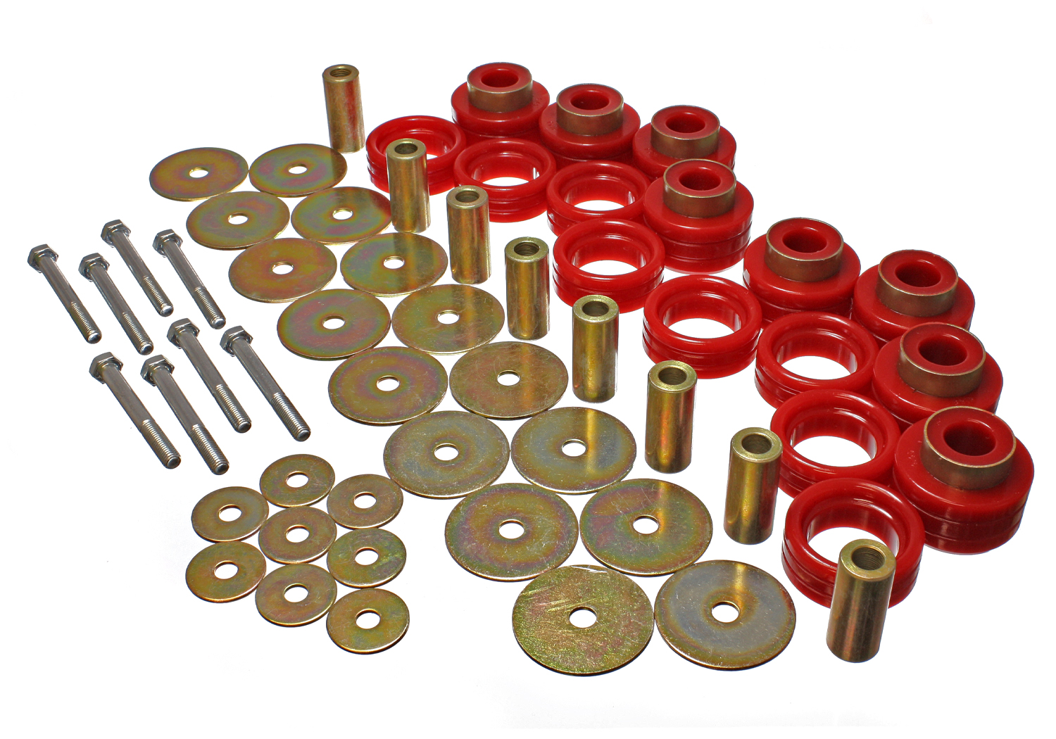 Energy Suspension 5.4112R - Body Mount Set Inc. Hardware - Red Energy Suspension 5.4112R - Body Mount Set Inc. Hardware - Red