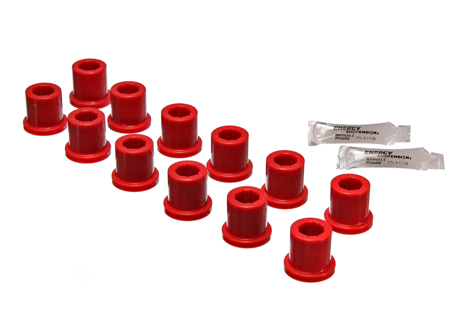 Energy Suspension 8.2101R - Rear Spring & Shackle Bushing - Red
