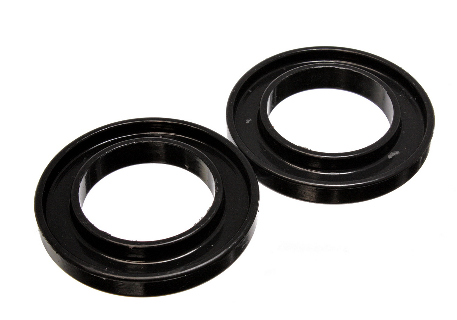 Energy Suspension 9.6107G - Universal 3-3/16in ID 5-1/4in OD 3/4in H Black Coil Spring Isolators (2 per set) Energy Suspension 9.6107G - Universal 3-3/16in ID 5-1/4in OD 3/4in H Black Coil Spring Isolators (2 per set)