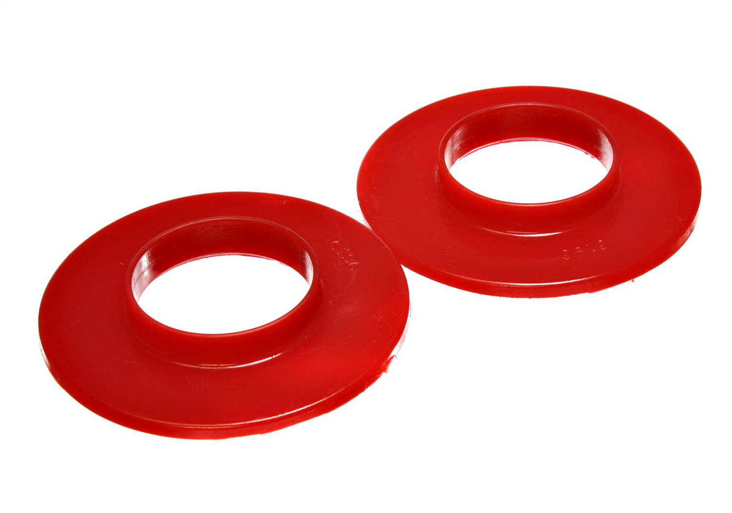 Energy Suspension 9.6116R - Universal 2 3/16in ID 4 9/16in OD 5/8in H Red Coil Spring Isolators (2 per set) Energy Suspension 9.6116R - Universal 2 3/16in ID 4 9/16in OD 5/8in H Red Coil Spring Isolators (2 per set)