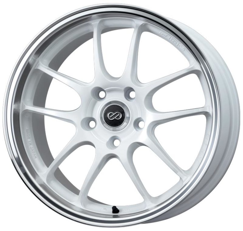 Enkei 460-780-6550WM - PF01SS 17x8 5x114.3 50mm Offset 75mm Bore Diameter White w/ Machined Lip