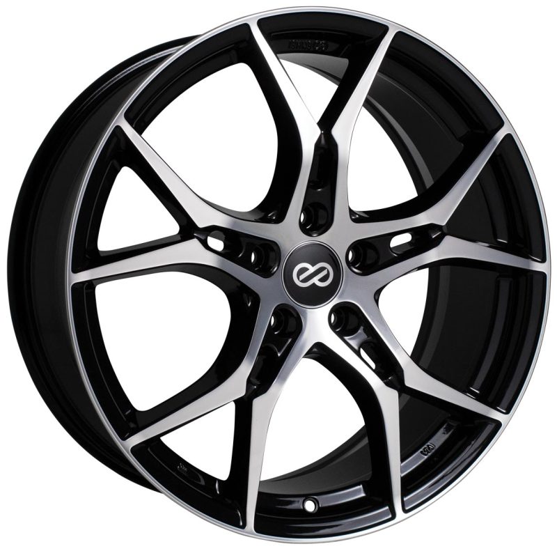 Enkei 517-980-6535BKM - Vulcan 19X8.0 35mm Offset 5x114.3 Bolt 72.6mm Bore Black Machined Wheel