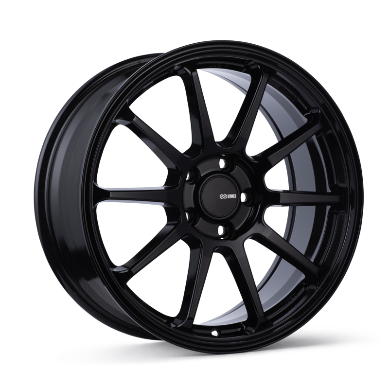 Enkei 536-775-8045BK - PX-10 17x7.5 5x100 45mm Offset 72.6mm Bore Gloss Black Wheel