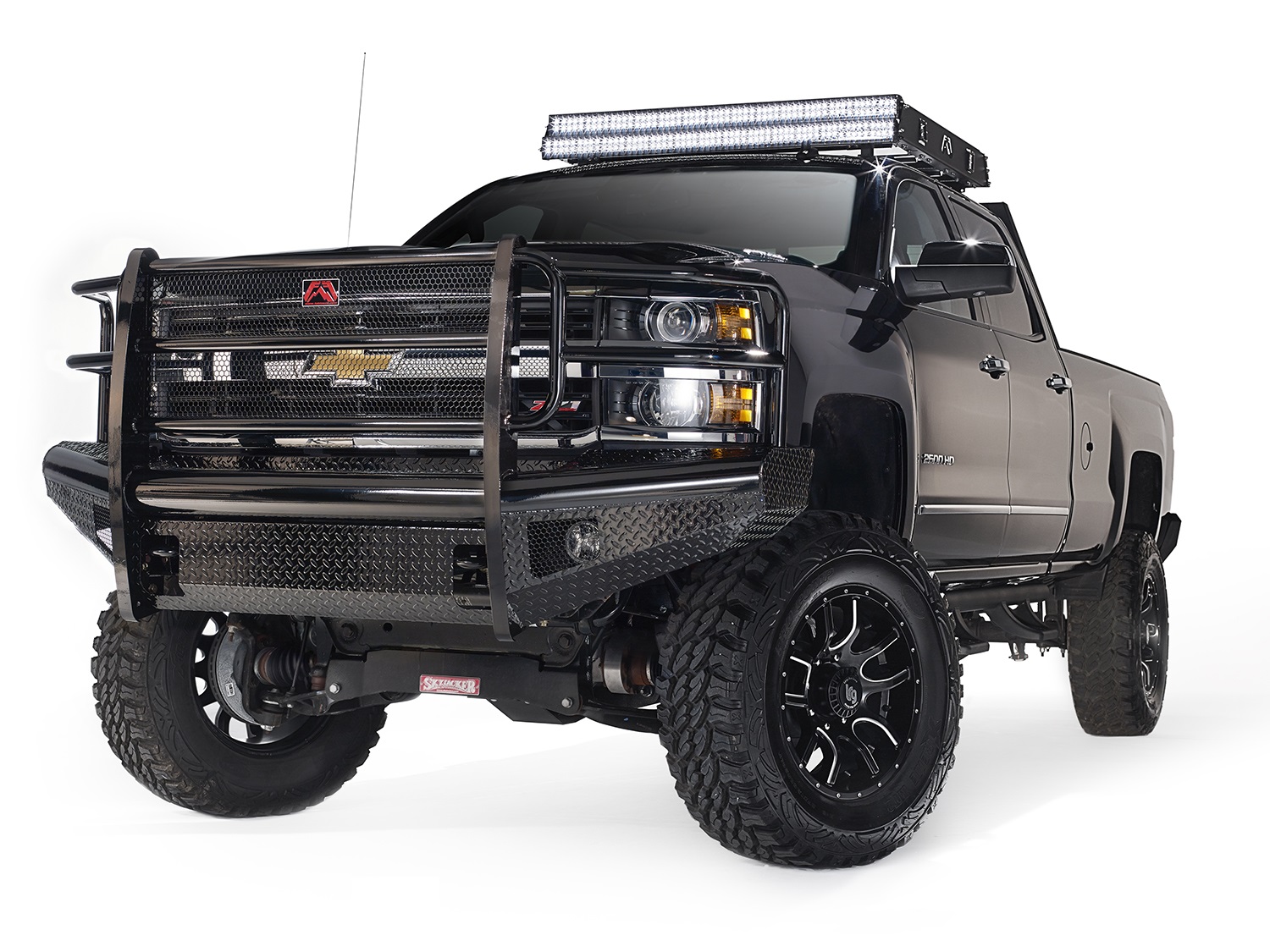 Fab Fours CH14-S3060-1 - Black Steel Front Ranch Bumper Fab Fours CH14-S3060-1 - Black Steel Front Ranch Bumper