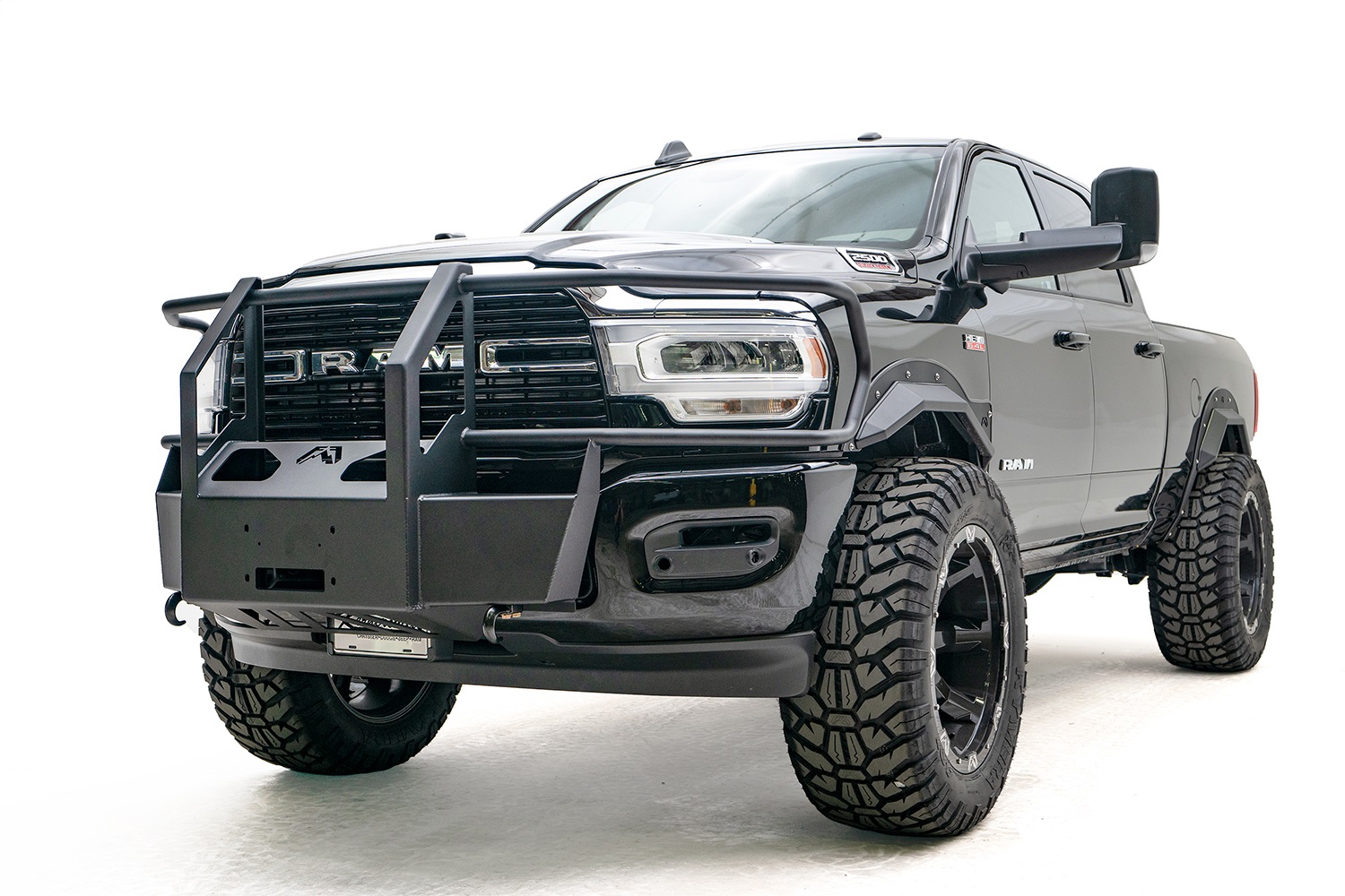 Fab Fours DR19-N4470-1 - Winch Mount; Full Grill Guard; 2 Stage Matte Black Powder Coated; Fab Fours DR19-N4470-1 - Winch Mount; Full Grill Guard; 2 Stage Matte Black Powder Coated;