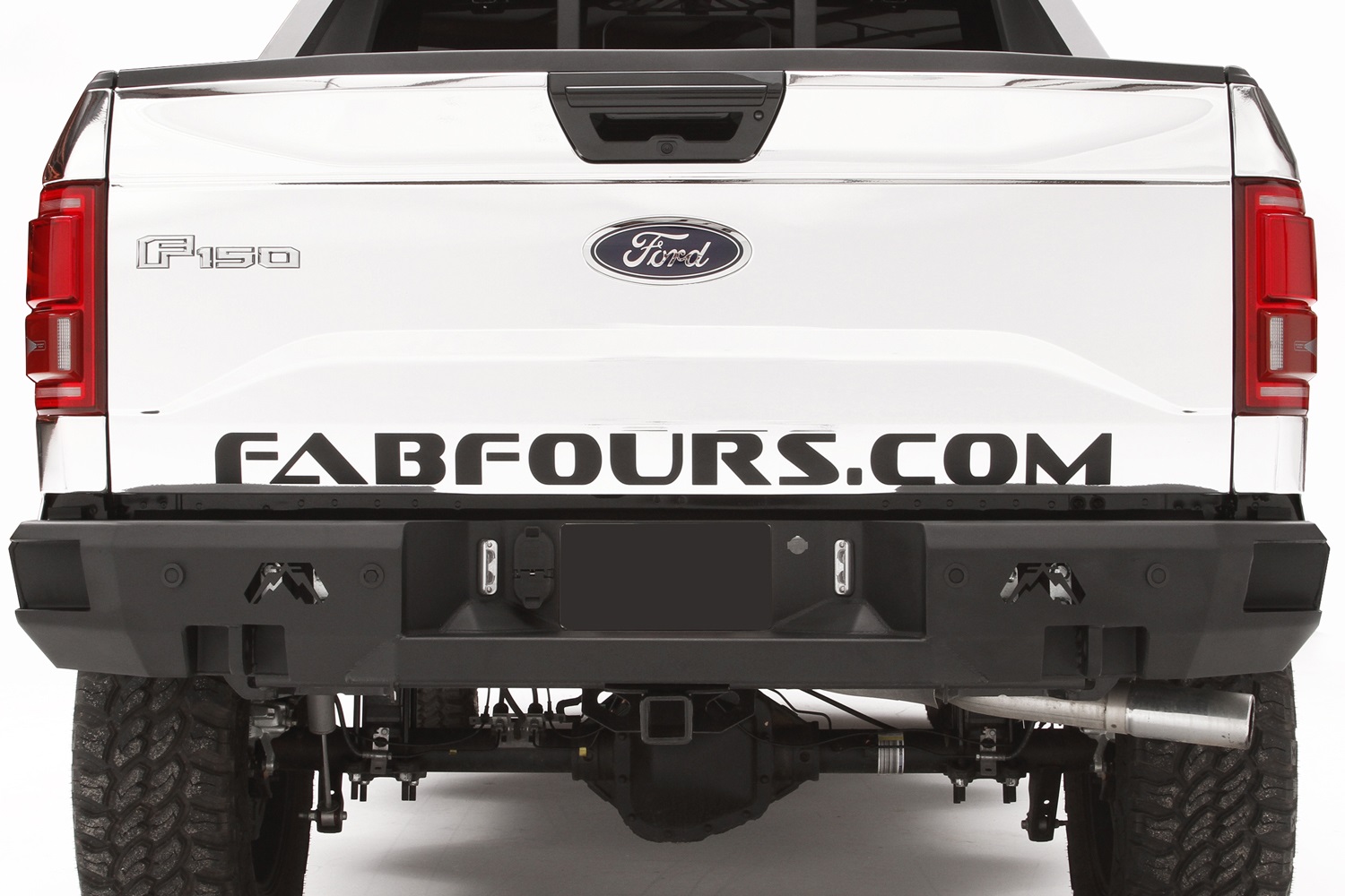 Fab Fours FF15-W3251-1 - Premium Rear Bumper; 2 Stage Black Powder Coated; w/Sensors; Fab Fours FF15-W3251-1 - Premium Rear Bumper; 2 Stage Black Powder Coated; w/Sensors;