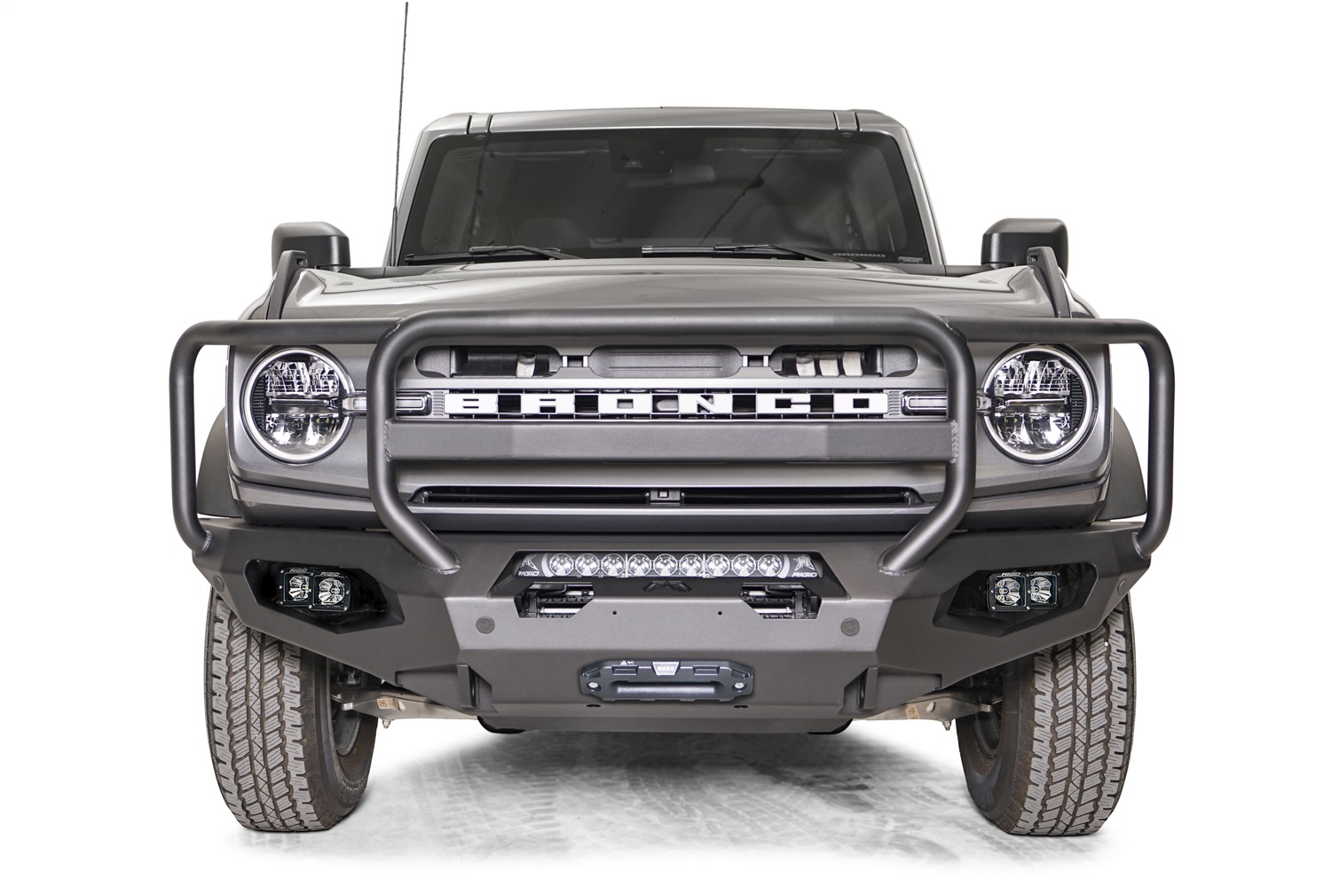 Fab Fours FB21-X5250-1 - Matrix Front Bumper; w/Full Grill Guard; 2 Stage Matte Black Powder Coat;