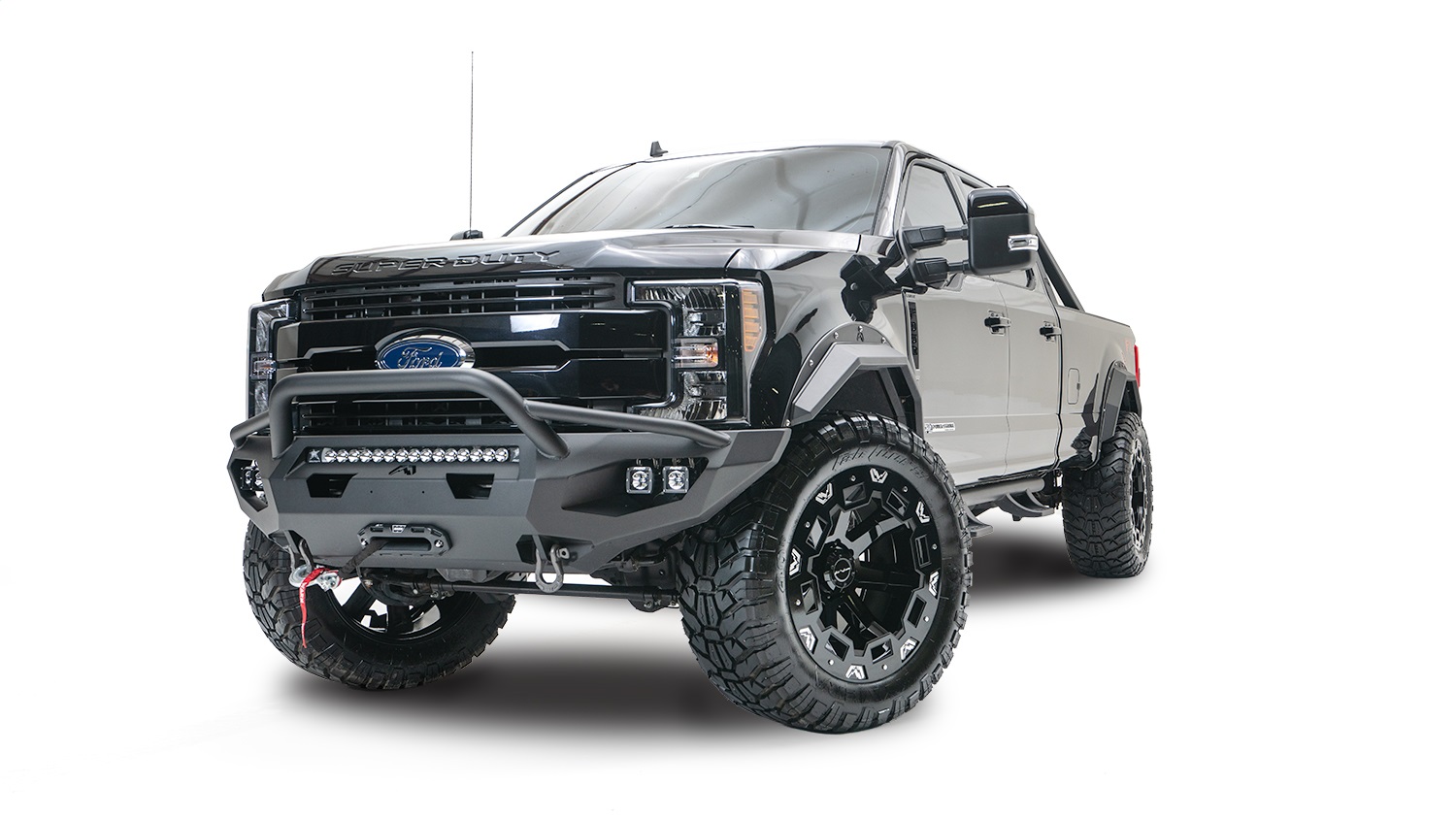 Fab Fours FS17-X4152-1 - Matrix Front Bumper; 2 Stage Black Powder Coat; 7/8 in. D-Ring Mounts; Pre-Runner Guard;