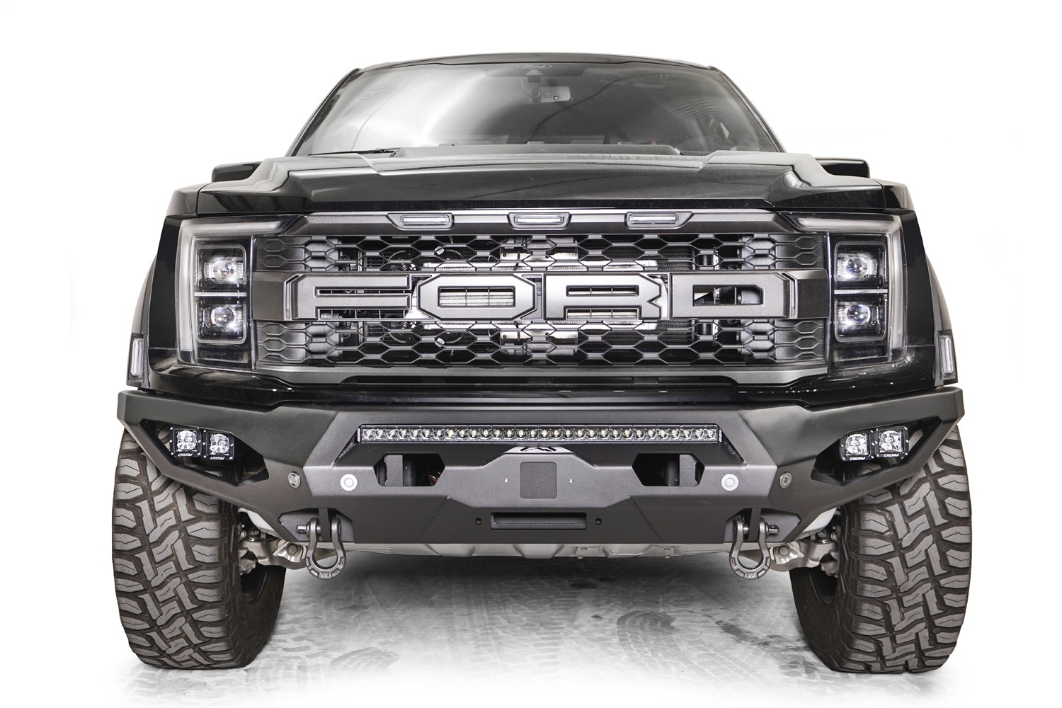 Fab Fours FR21-X5351-1 - Matrix Front Bumper; 2 Stage Black Powder Coated; w/No Guard; ACC Compatible;