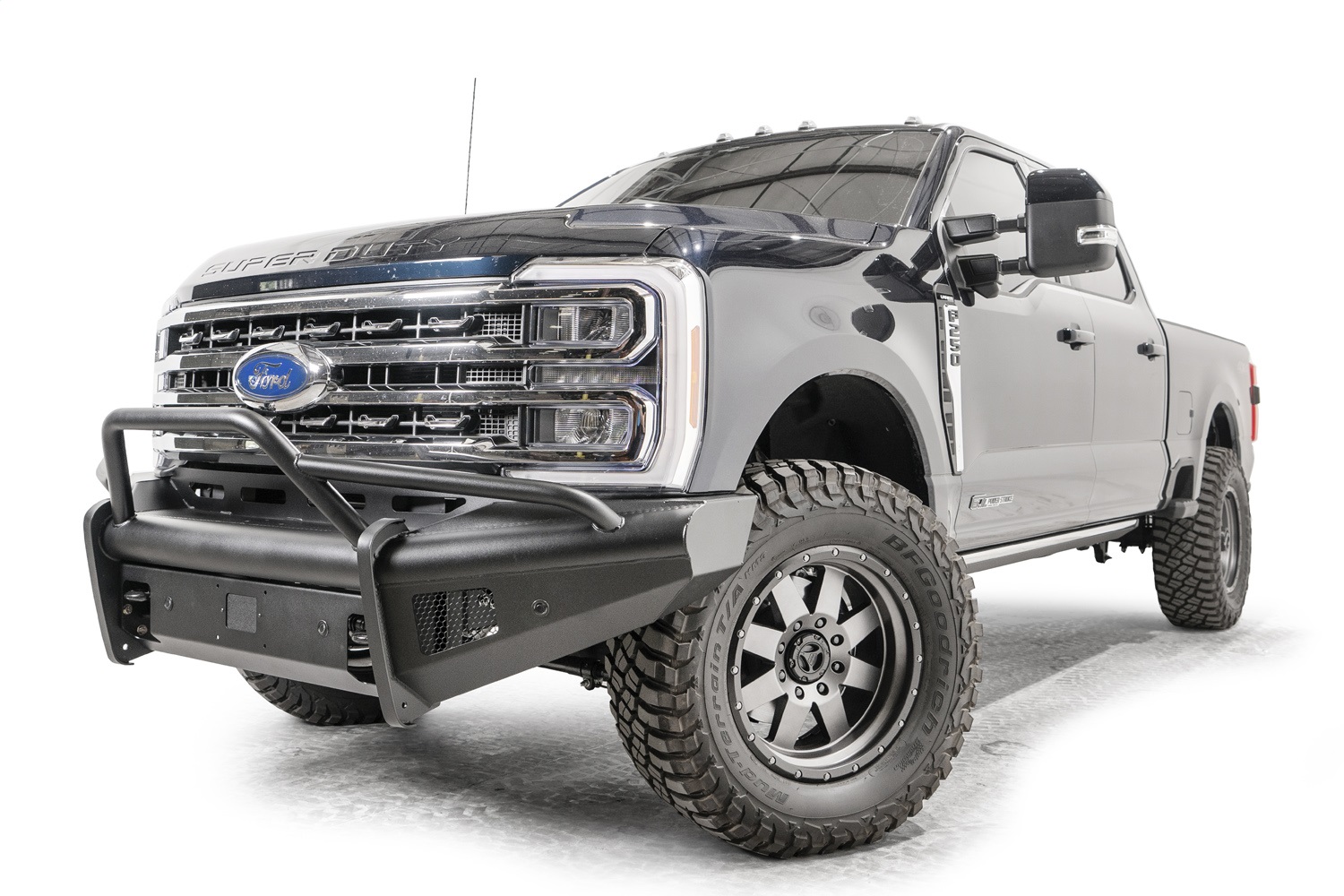 Fab Fours FS23-Q5962-1 - Elite Front Bumper; Black Steel; w/Pre-Runner Guard; Sensor Compatible; Black Matte; Fab Fours FS23-Q5962-1 - Elite Front Bumper; Black Steel; w/Pre-Runner Guard; Sensor Compatible; Black Matte;