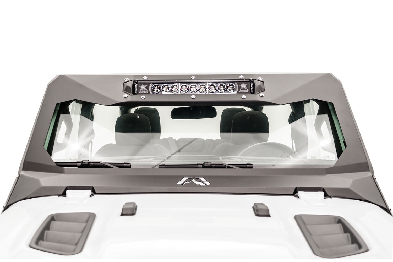 Fab Fours JL3022-1 - ViCowl Light Insert; 11 Gauge Steel Construction; Holds Rigid Industries 20 In. Light Bar; 2 Stage Matte Black Powder Coat w/Epoxy Primer; Fab Fours JL3022-1 - ViCowl Light Insert; 11 Gauge Steel Construction; Holds Rigid Industries 20 In. Light Bar; 2 Stage Matte Black Powder Coat w/Epoxy Primer;