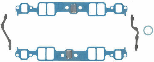 FEL-PRO MS 90322 - Intake Manifold Gasket - 1.229 x 1.988 in Rectangular Port - Steel Core Laminate - Small Block Chevy - Kit