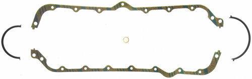 FEL-PRO OS 30187 C - Oil Pan Gasket - Multi-Piece - Cork / Rubber - AMC V8 - Kit
