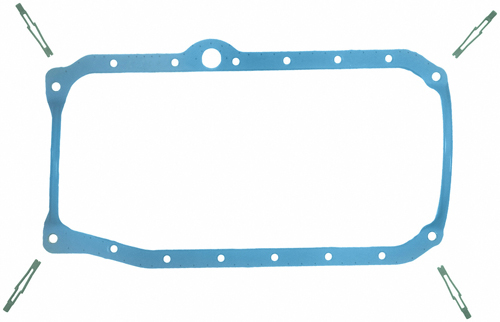 FEL-PRO OS 34502 R - Oil Pan Gasket - 1-Piece - Plastic Core Silicone Rubber - GM V6 - Kit